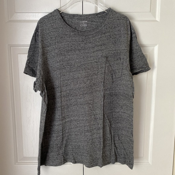 J.Crew Factory Men XL Slim Washed Cotton Jersey Crewneck Pocket Tee Heather Gray - Picture 1 of 6